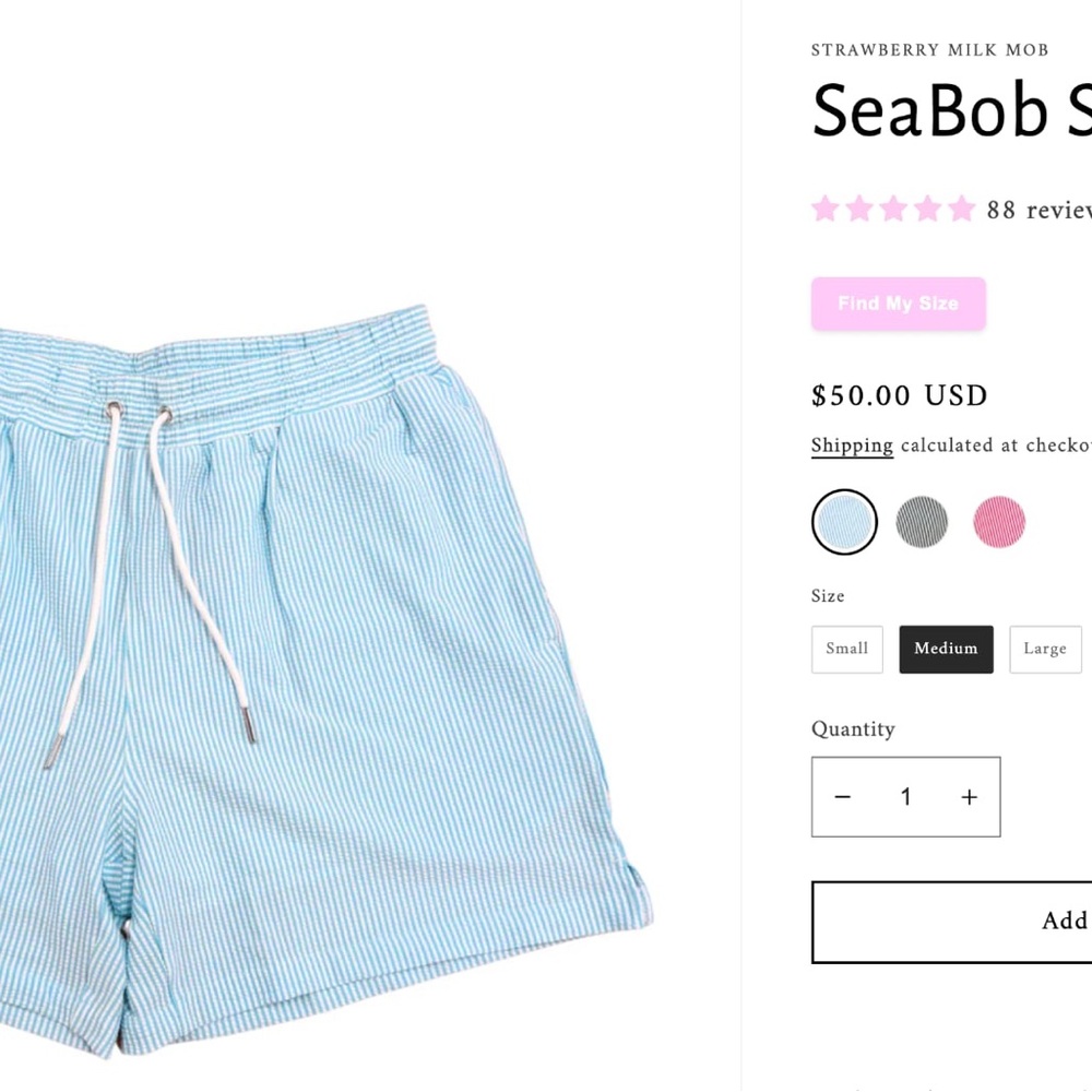 Strawberry Milk Mob Sky Blue Checkered Shorts